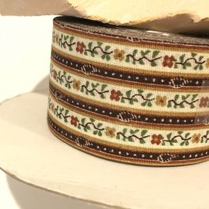 Vintage Cloth Ribbon Traditional Striped Chestnut